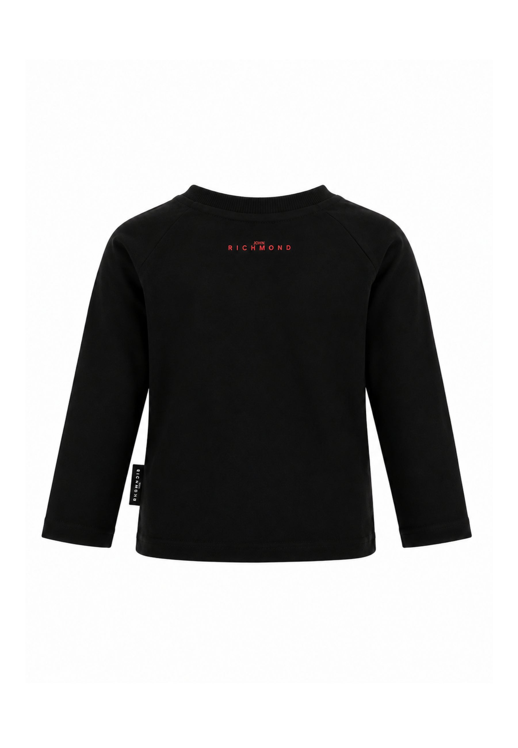 John Richmond tshirt nera a maniche lunghe con motto centrale Bambine e ragazze ria26085ts.ne_