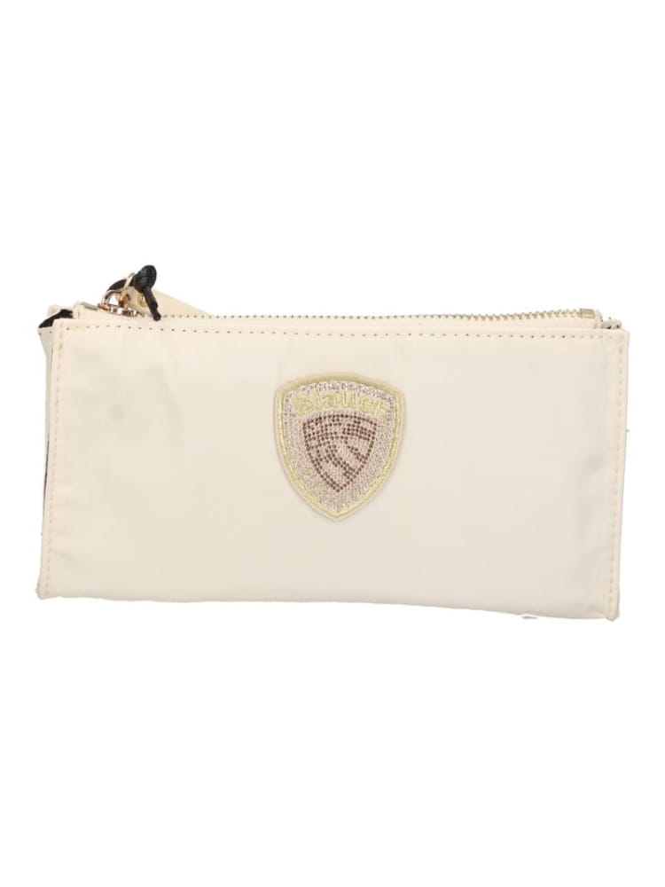 Blauer portafoglio bianco donna logo con strass Misure 10 x 20 x 1 cm