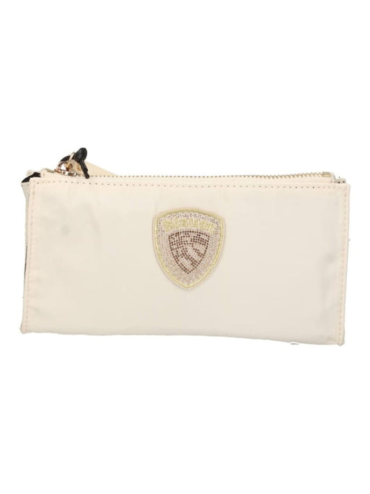 Blauer portafoglio bianco donna logo con strass | Misure 10 x 20 x 1 cm