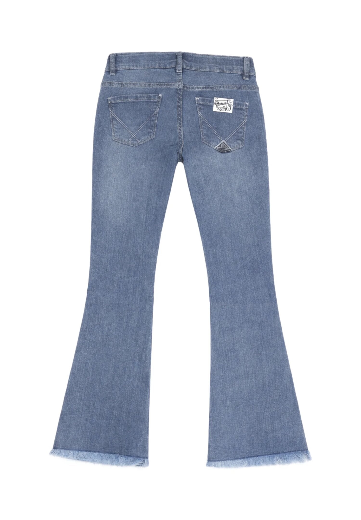 Roy Roger's Jeans Chiari a Zampa Con Logo Dietro Bambina RG160_
