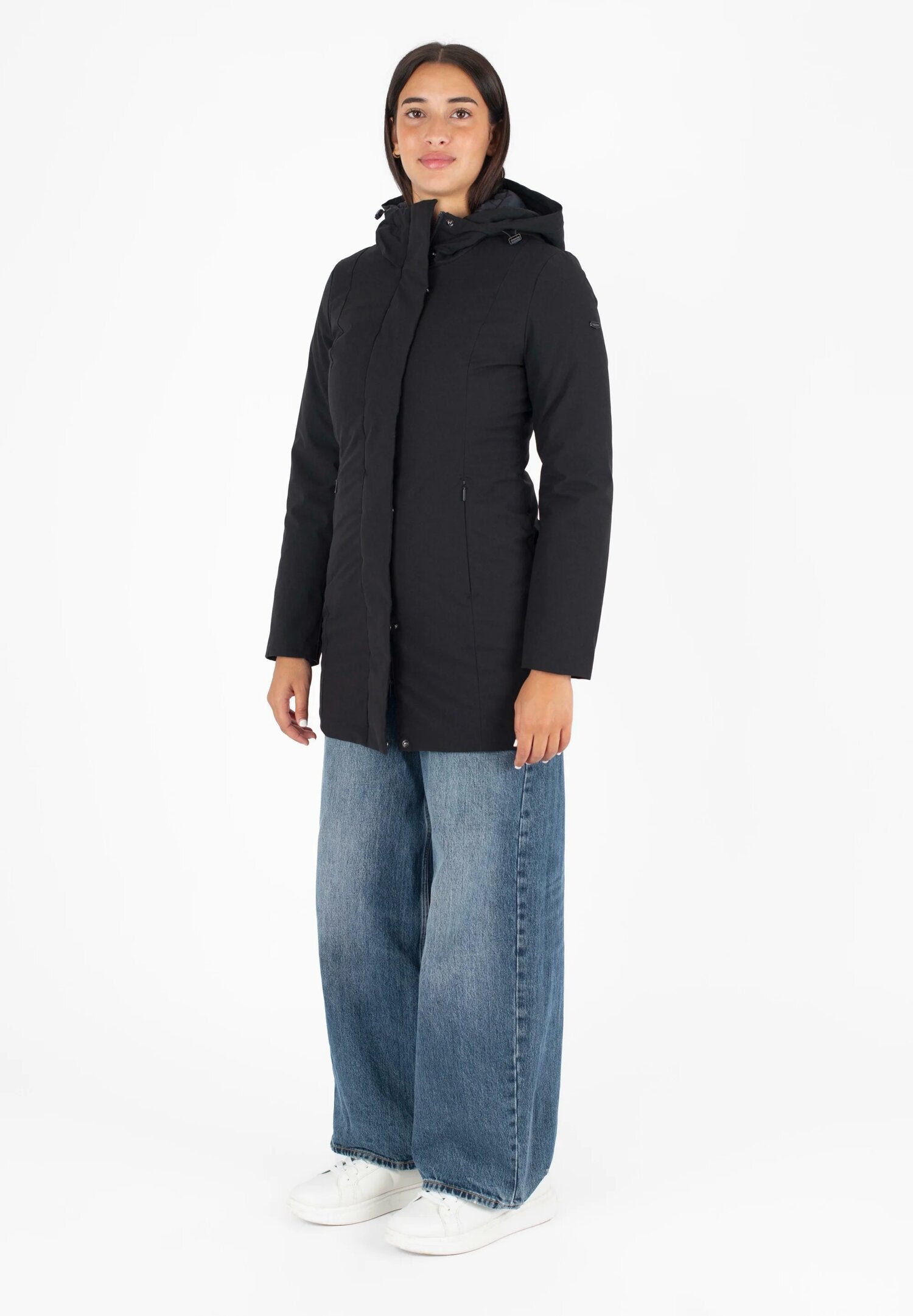 Refrigiwear Giubbotto Nero Donna In Tessuto Con Cappuccio | Invernale AI25 | CammarataMode