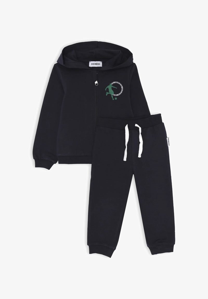 Bikkembergs completo tuta bambino blu felpa con cappuccio e pantaloni cotone - BLU | CammarataMode