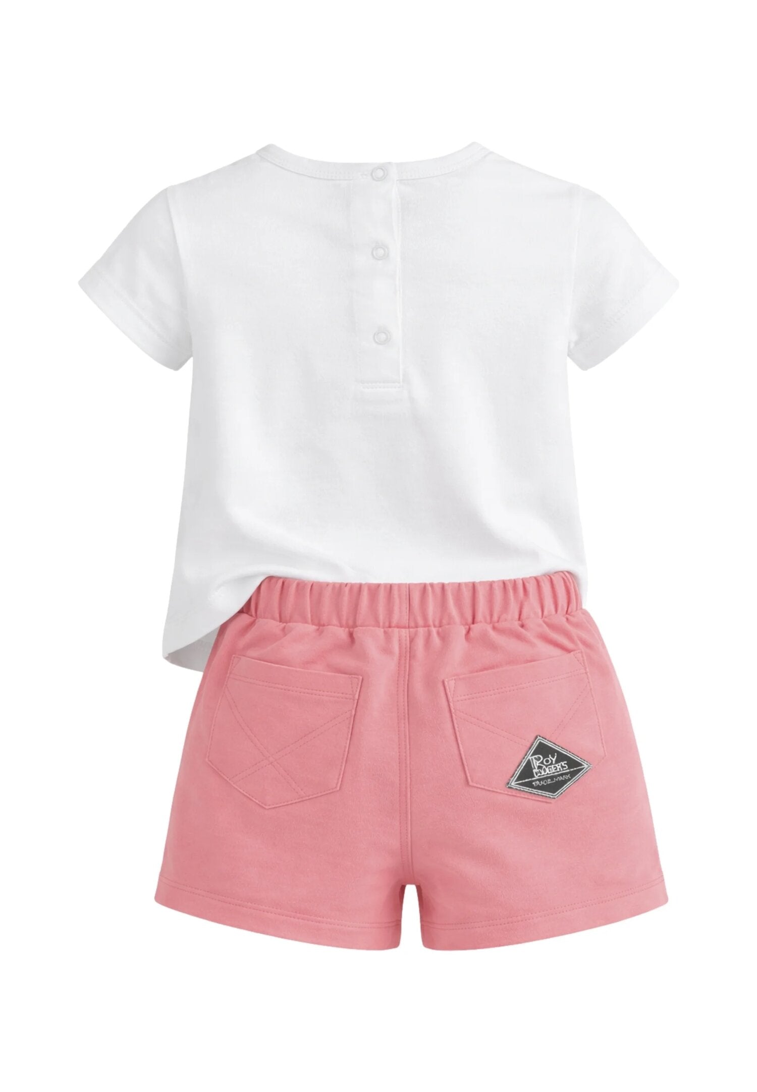 Roy Roger's Completo Rosa Neonata Maniche Corte Sportivo In Cotone RG200_