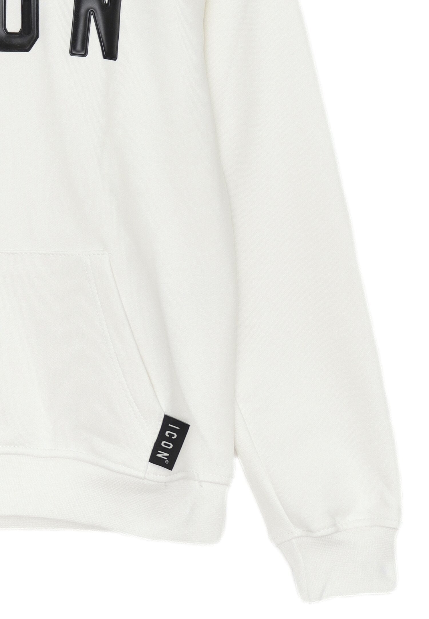 Icon Felpa Bianco Bambino In Cotone Con Cappuccio Passeggio AI25