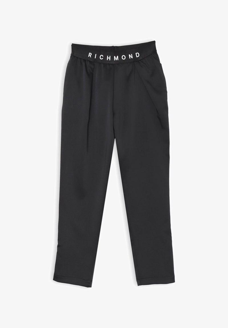 John Richmond Pantaloni Bambina Ragazza Nero Primavera Vita Elasticizzata - NERO | CammarataMode