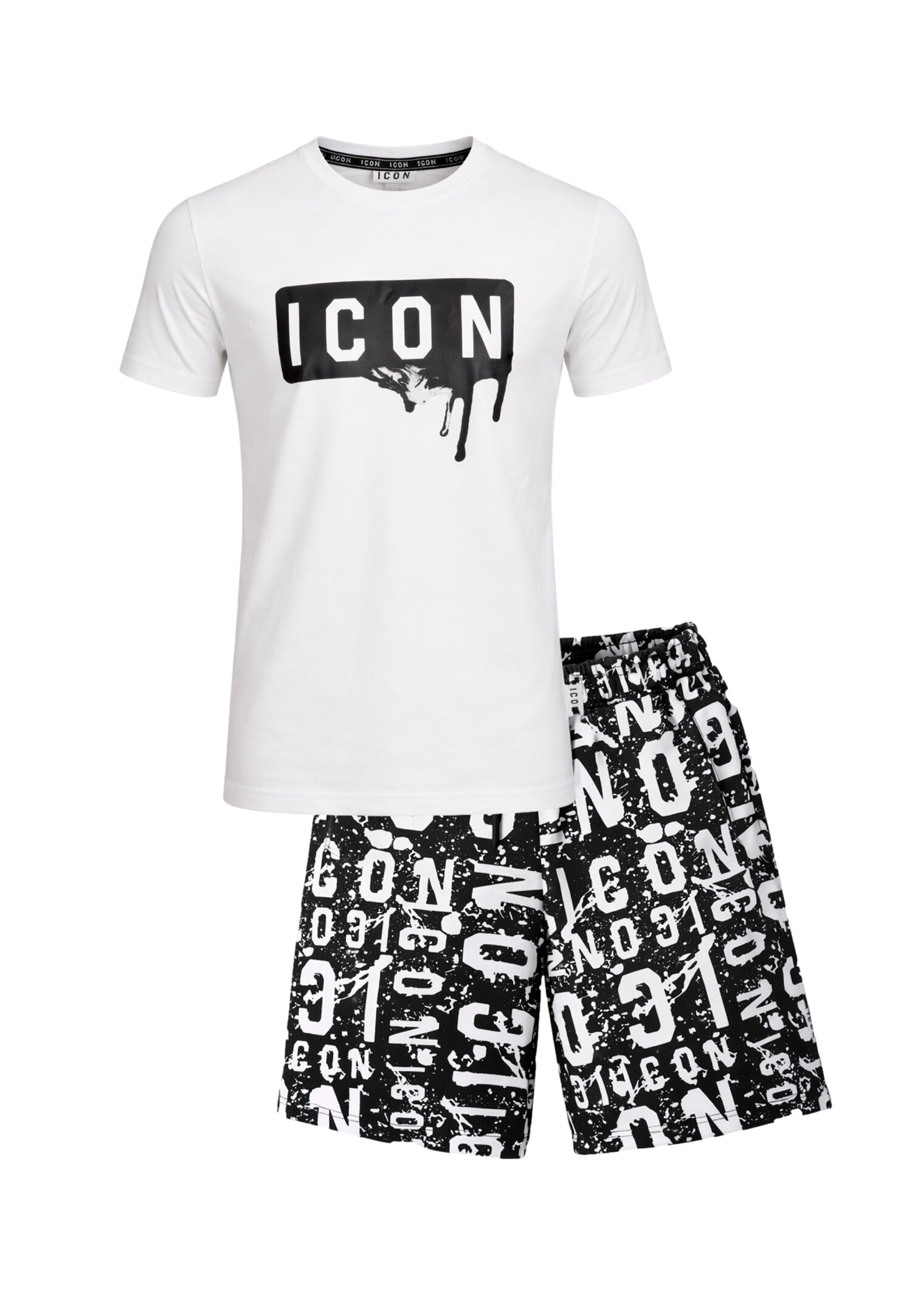 Icon Completo Bianco Logo Goccia Bambino Maniche Corte IBKS001097+1095_