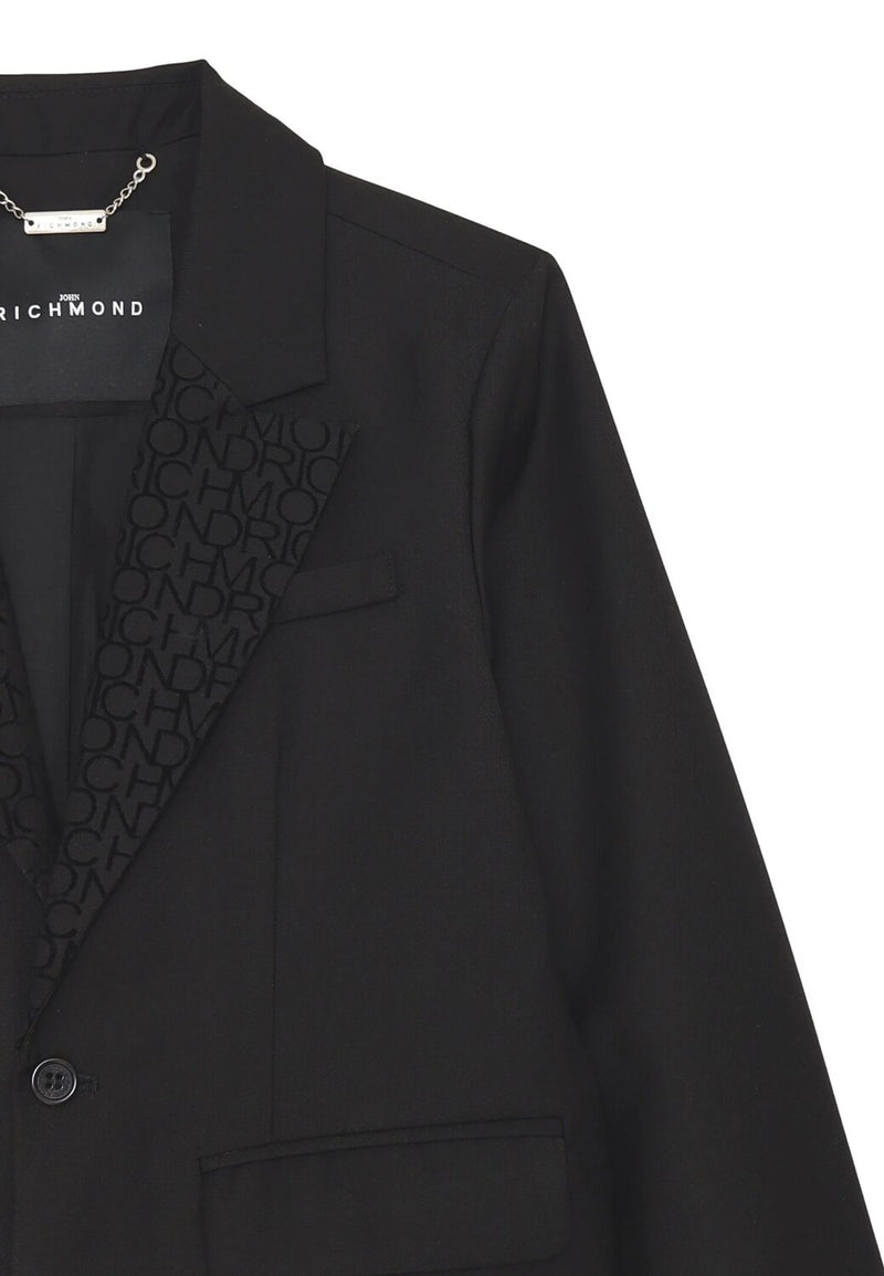 John Richmond blazer bambino nero elegante 8-16 anni dettagli raso - NERO | CammarataMode