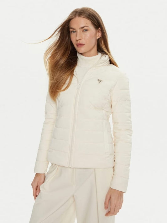 Guess giubbotto ecru donna mini logo