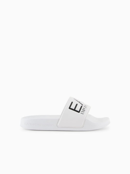 Emporio Armani ciabatta kids-junior con maxi logo bianco/nero