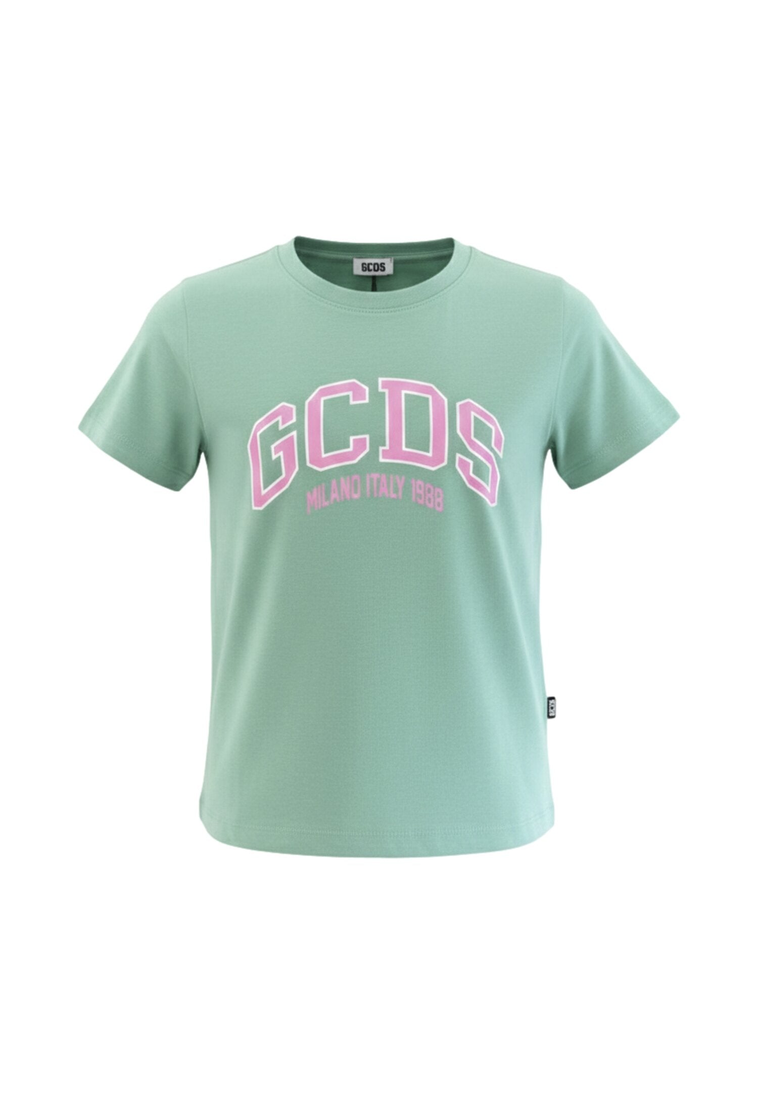 Gcds Tshirt Verde Chiaro Bambina Girocollo Estivo In Cotone 746237_