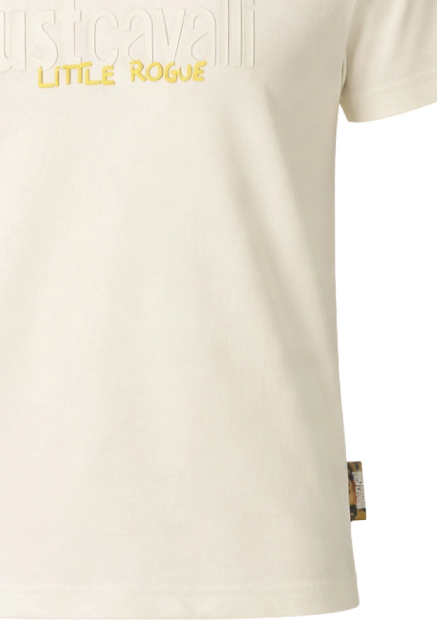 Just Cavalli Tshirt Avorio Logo Poccolo Davanti Bambino JBP26001TS_