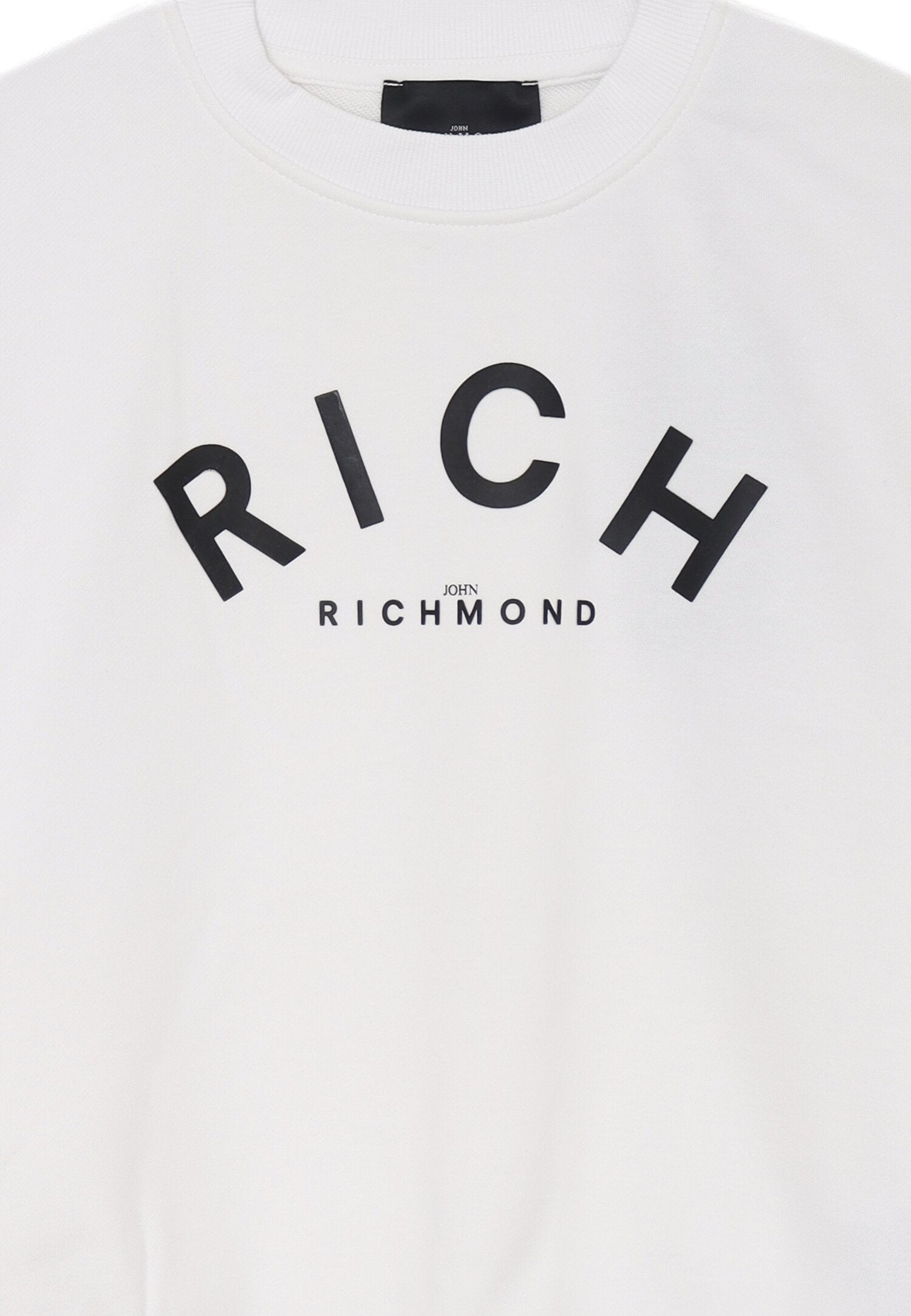 John Richmond felpa bambino e ragazzo bianca cotone logo frontale | CammarataMode