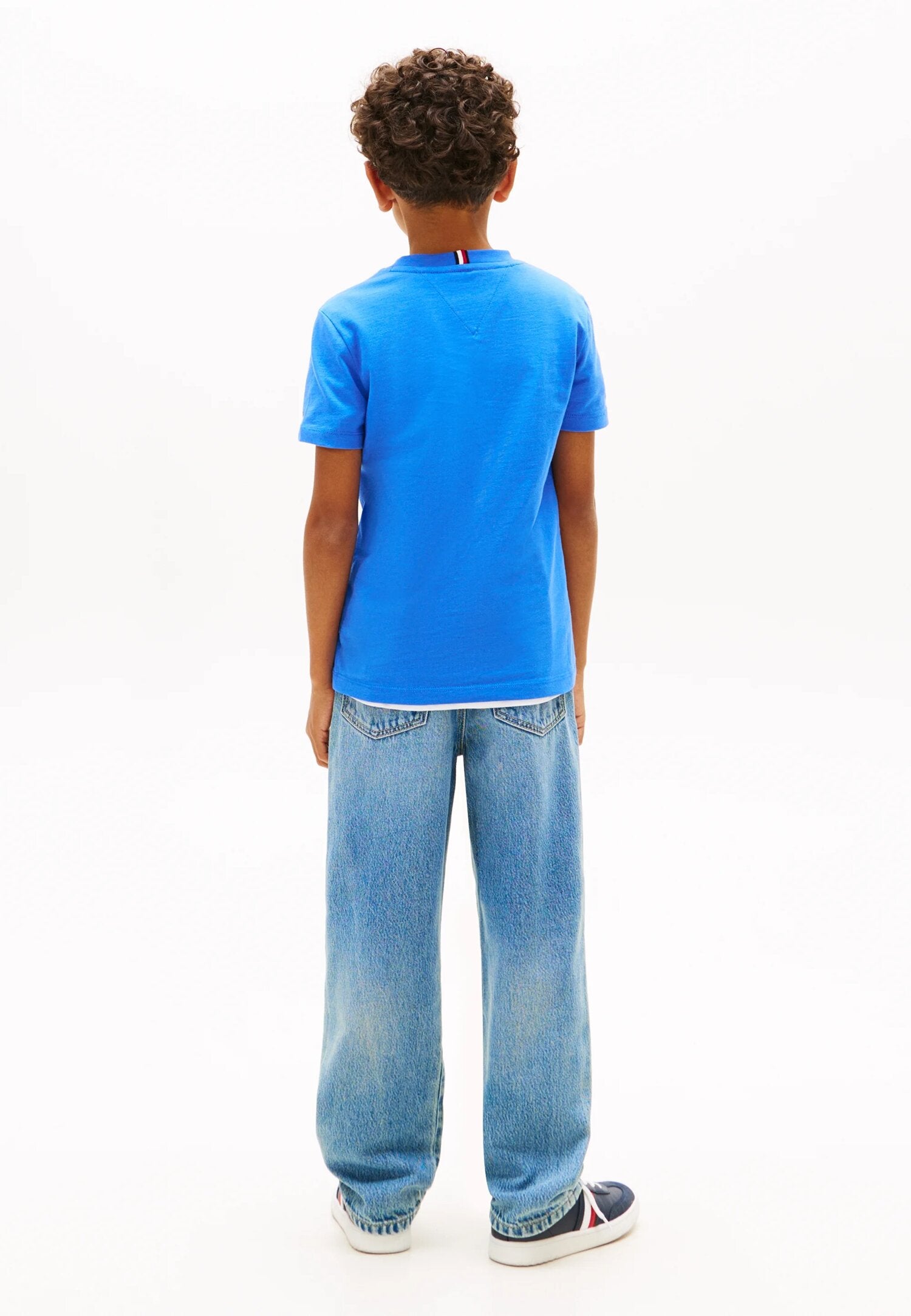 Tommy Hilfiger Tshirt Logo Bandiera Blu Cobalto Estiva Bambino KB0KB10275C6H_