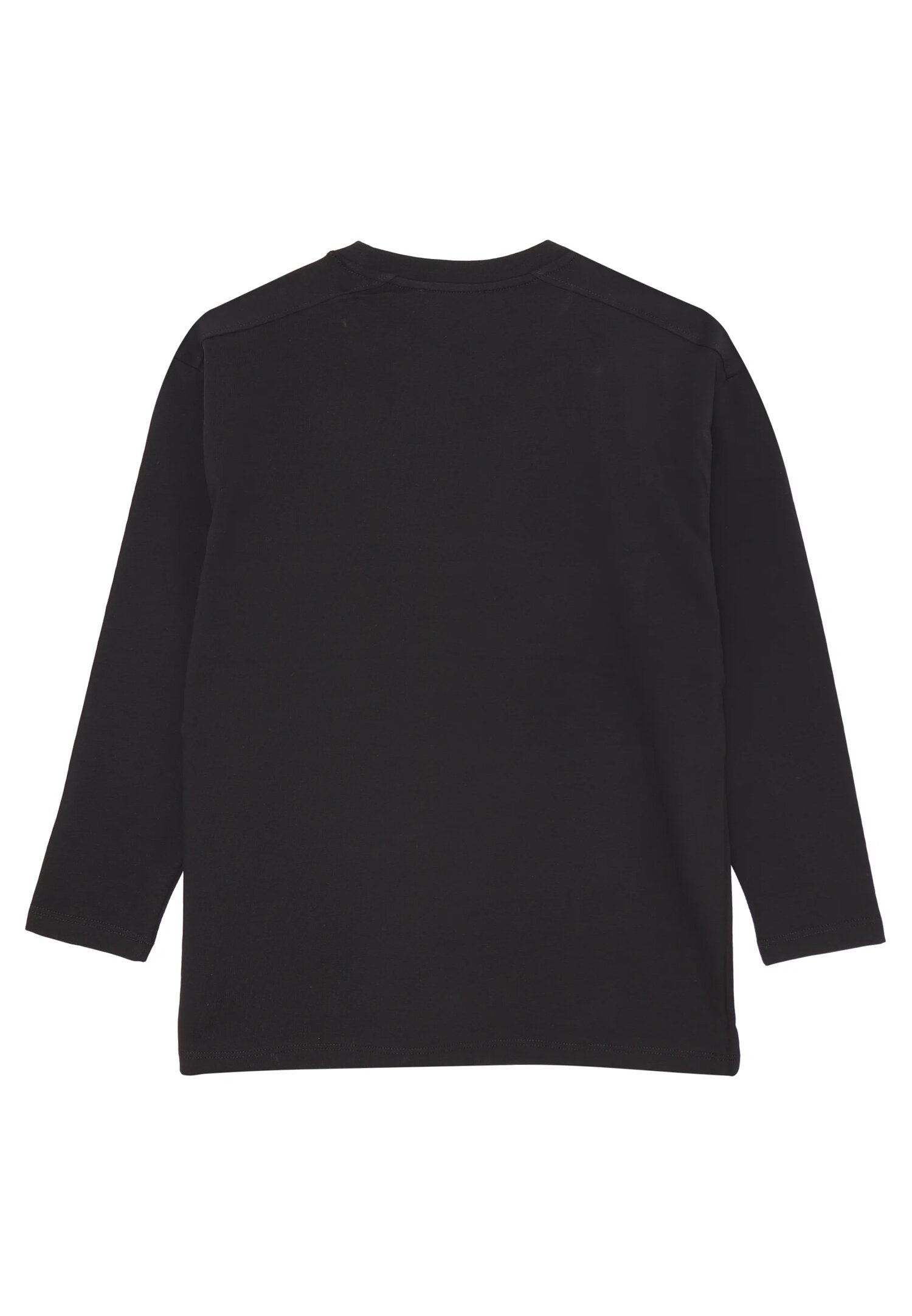 John Richmond T Shirt Nero Bambino Basica In Jersey Maniche Lunghe Scuola AI25