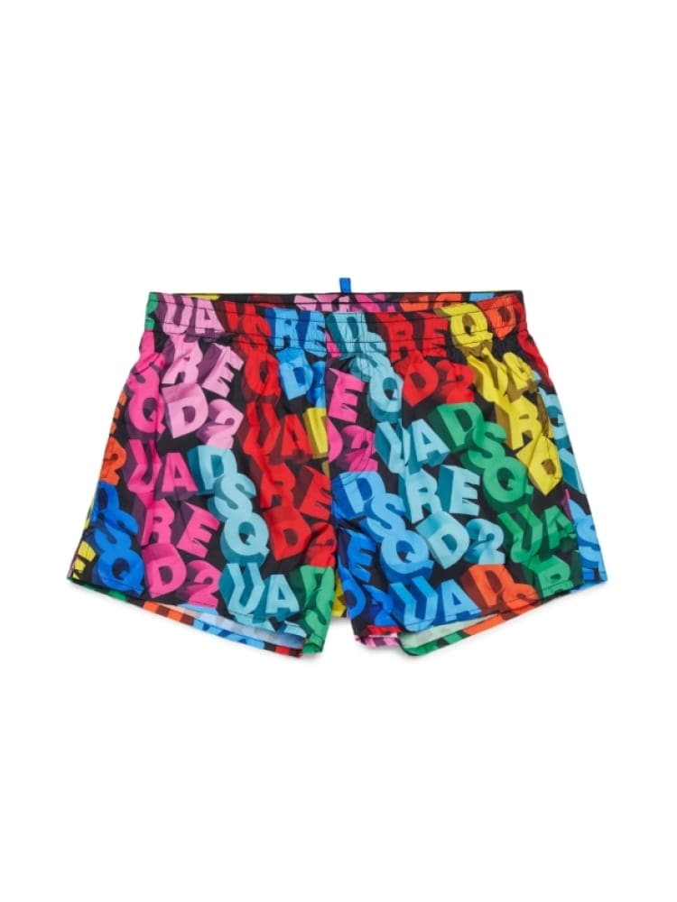 Dsquared costume da bagno kids/junior multicolor con logo 3d Bambino