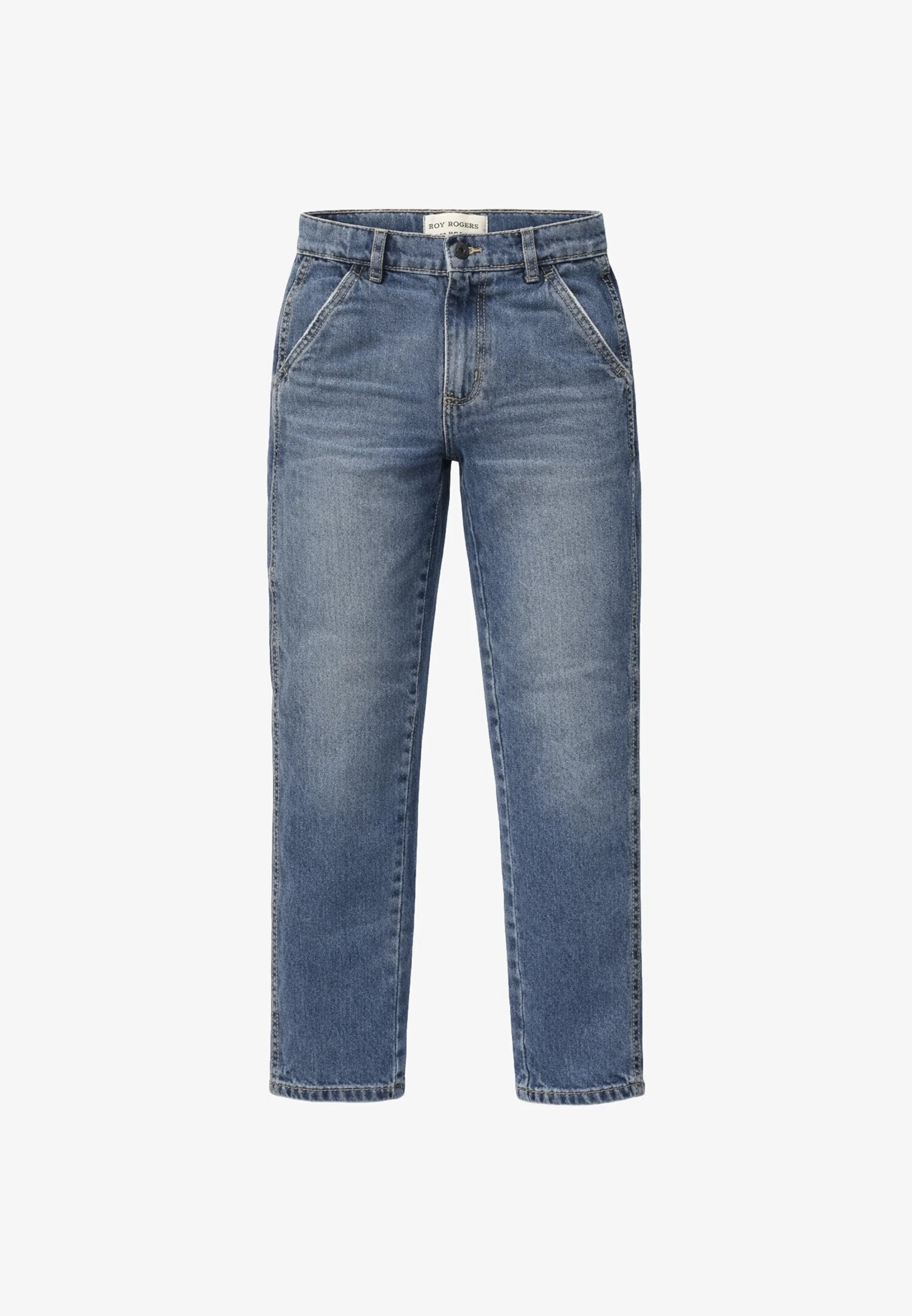 Roy Roger's Jeans Cargo Blu Denim Con Logo Roy Bambino RG148_