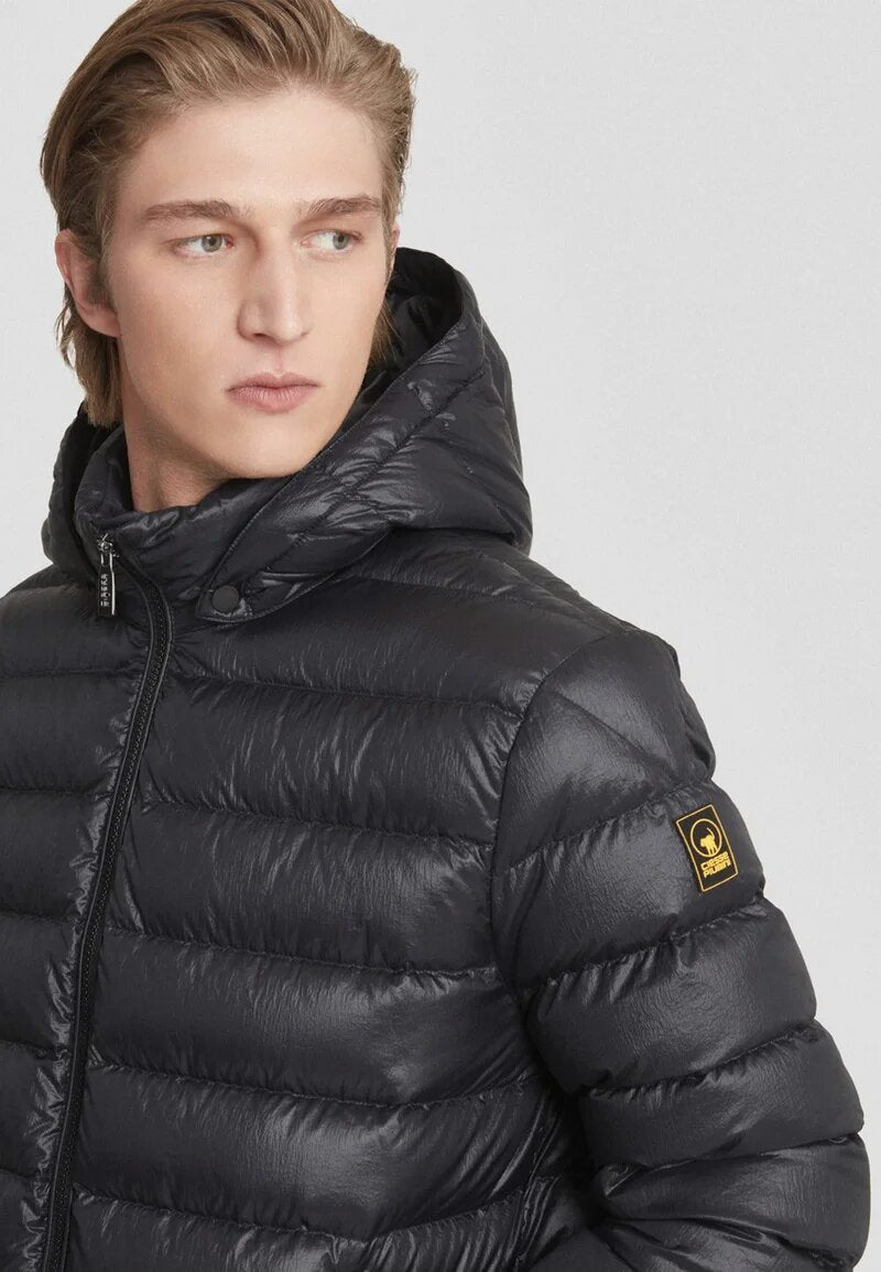 Ciesse Piumini Giubbotto Nero Uomo In Nylon Con Cappuccio Invernale AI25