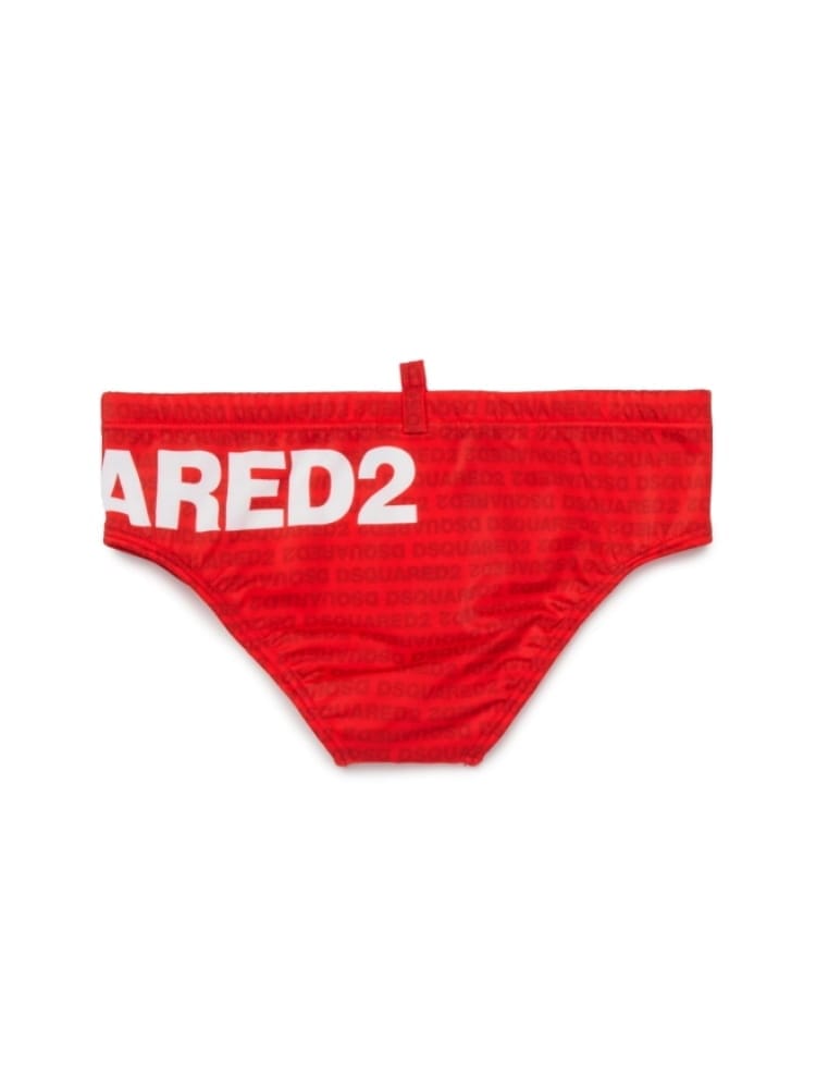Dsquared costume da bagno slip kids/junior rosso con logo Bambino