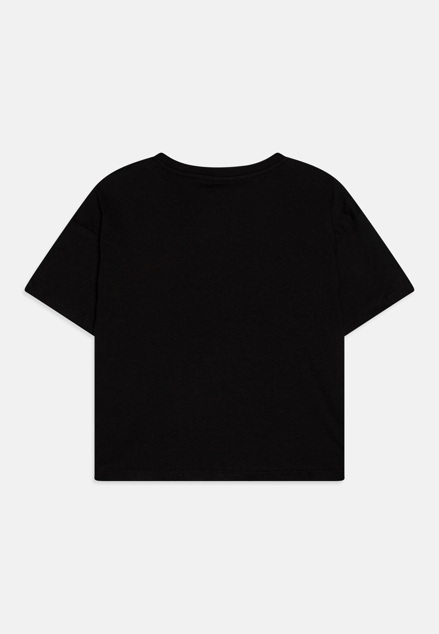 Calvin Klein Tshirt Nera Bambina In Cotone Corta Passeggio PE26