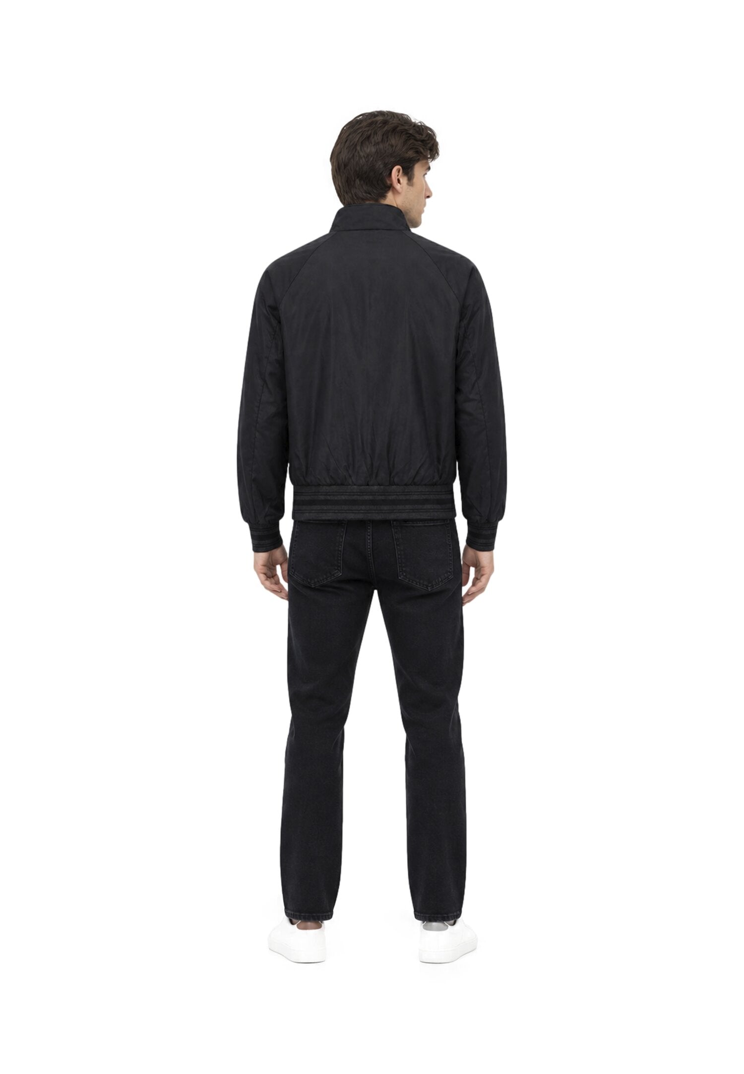 John Richmond Giubbotto Antivento a Collo Alto Nero Uomo UMP26006GB_