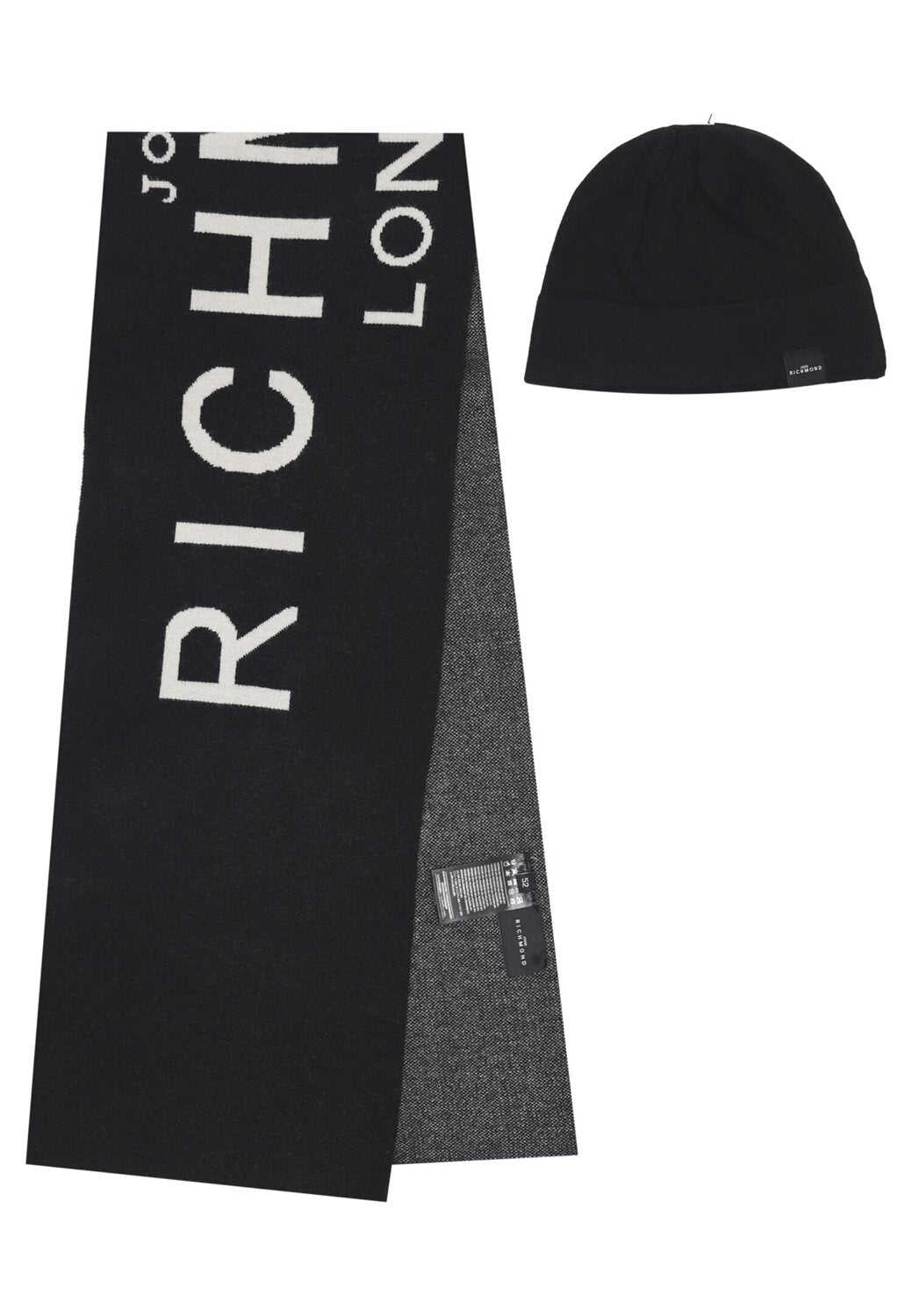 John Richmond Set Cappello e Sciarpa Bambino – Nero con Logo