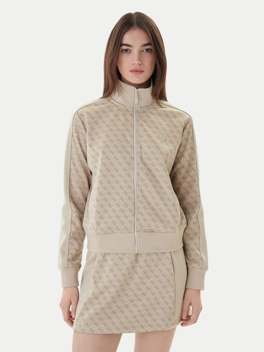 Guess felpa beige donna logo all over