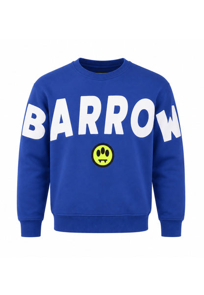 BARROW FELPA ROYAL GIROCOLLO CON MAXI SCRITTA Bambini e ragazzi F6BKJUSW016.ROYAL_