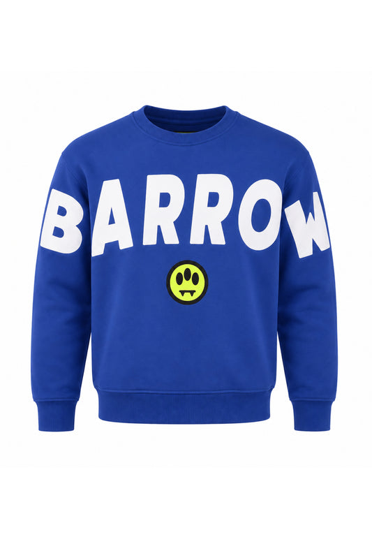 BARROW FELPA ROYAL GIROCOLLO CON MAXI SCRITTA Bambini e ragazzi F6BKJUSW016.ROYAL_