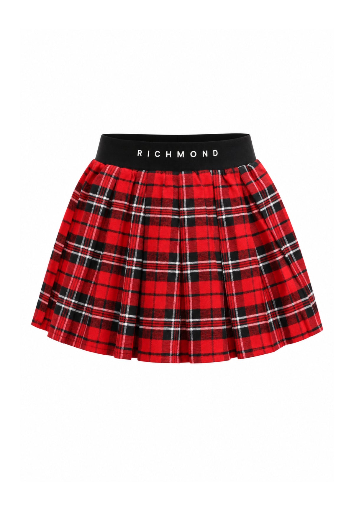 John Richmond COMPLETO CON BODY E GONNA ROSSA A PIEGHE IN TARTAN Bambine e ragazze RIA26139BD+RIA26079GO.PANNA_