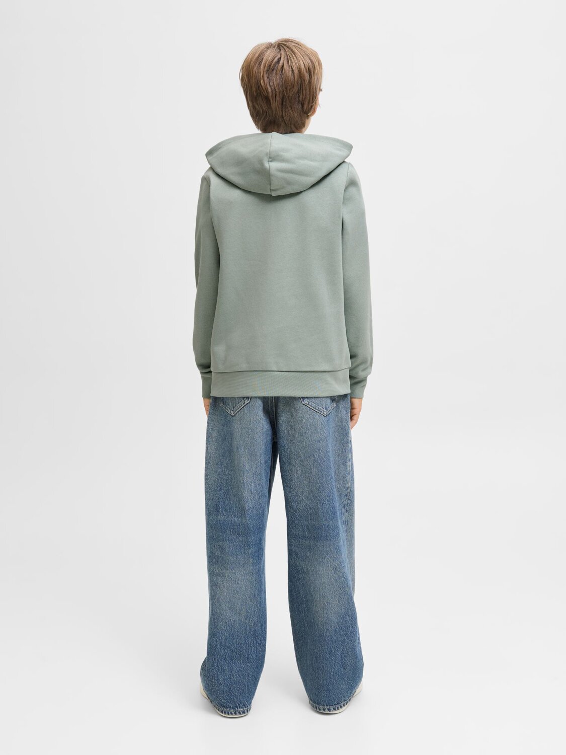 Jack & Jones Junior Felpa Verde Bambino Grafica In Cotone Con Cappuccio Scuola