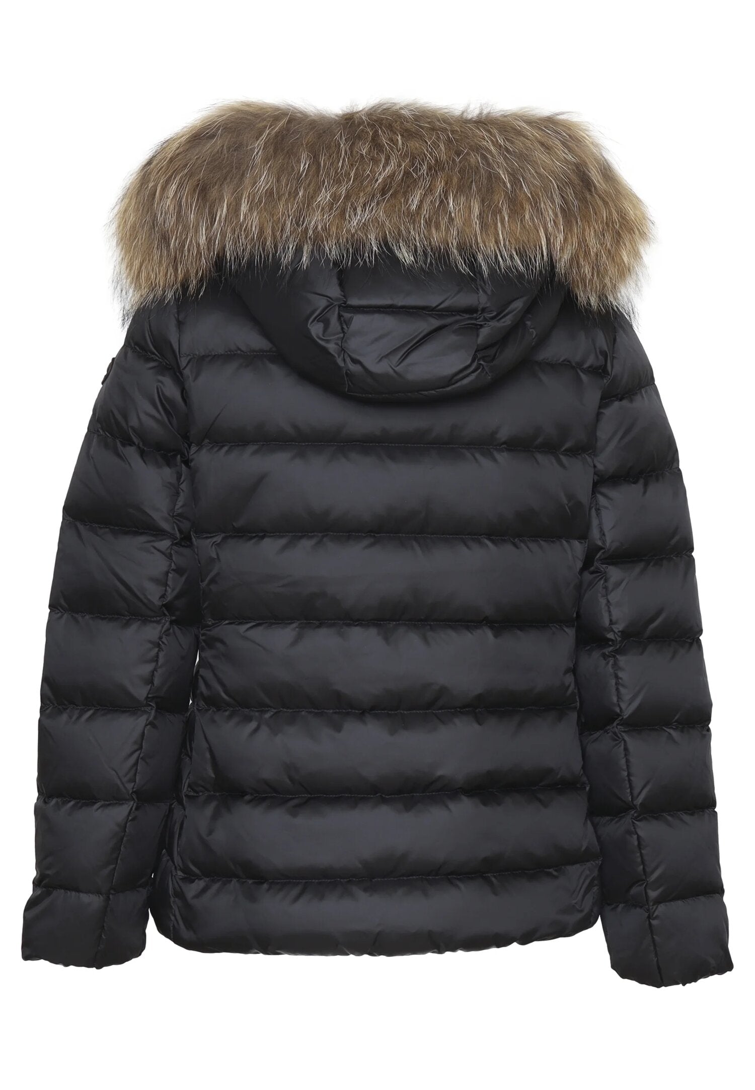 Canadiens Giubbotto Nero Bambina In Nylon Con Pelliccia Tipo Elegante AI25
