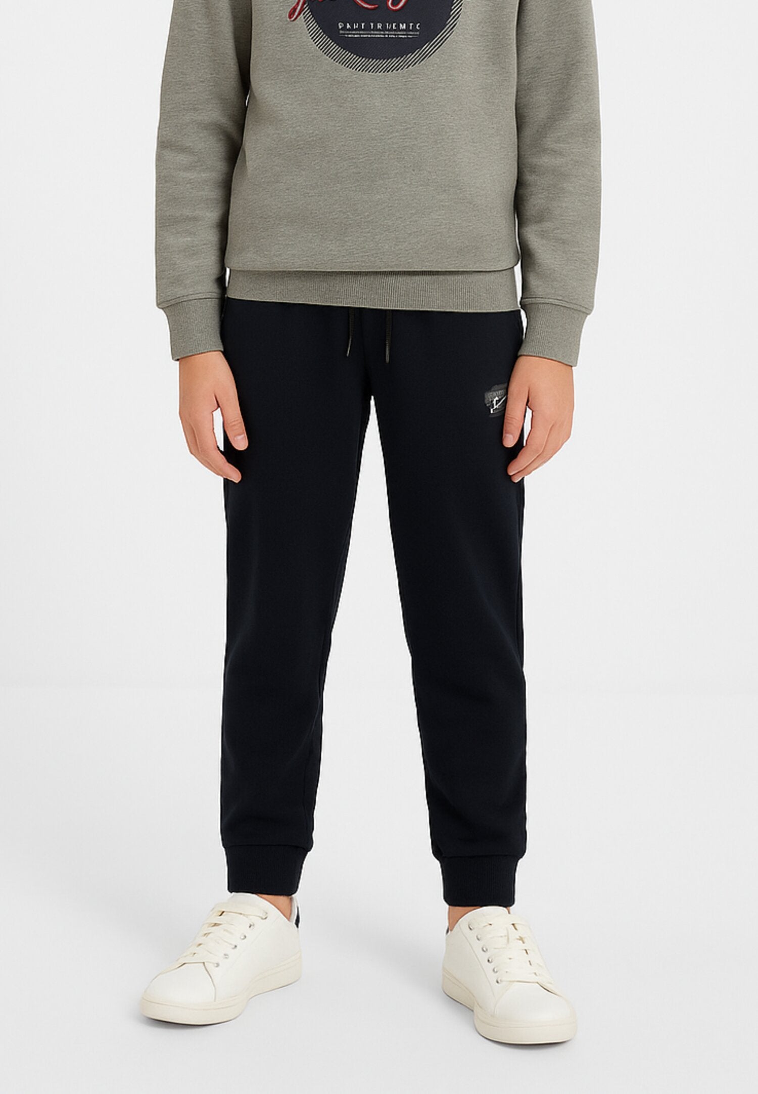 Jack & Jones Junior Felpa Grigia Grafica Bambino In Cotone Con Cappuccio AI25