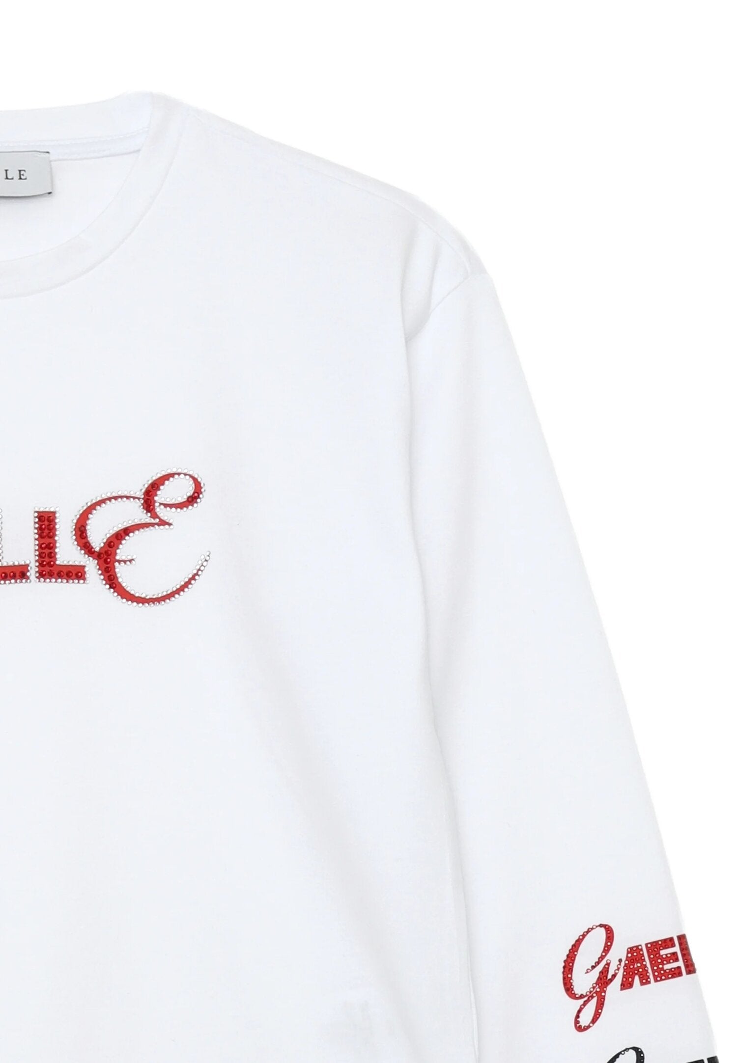 Gaelle Paris t Shirt Bianca Bambina In Cotone Maniche Lunghe Elegante AI25