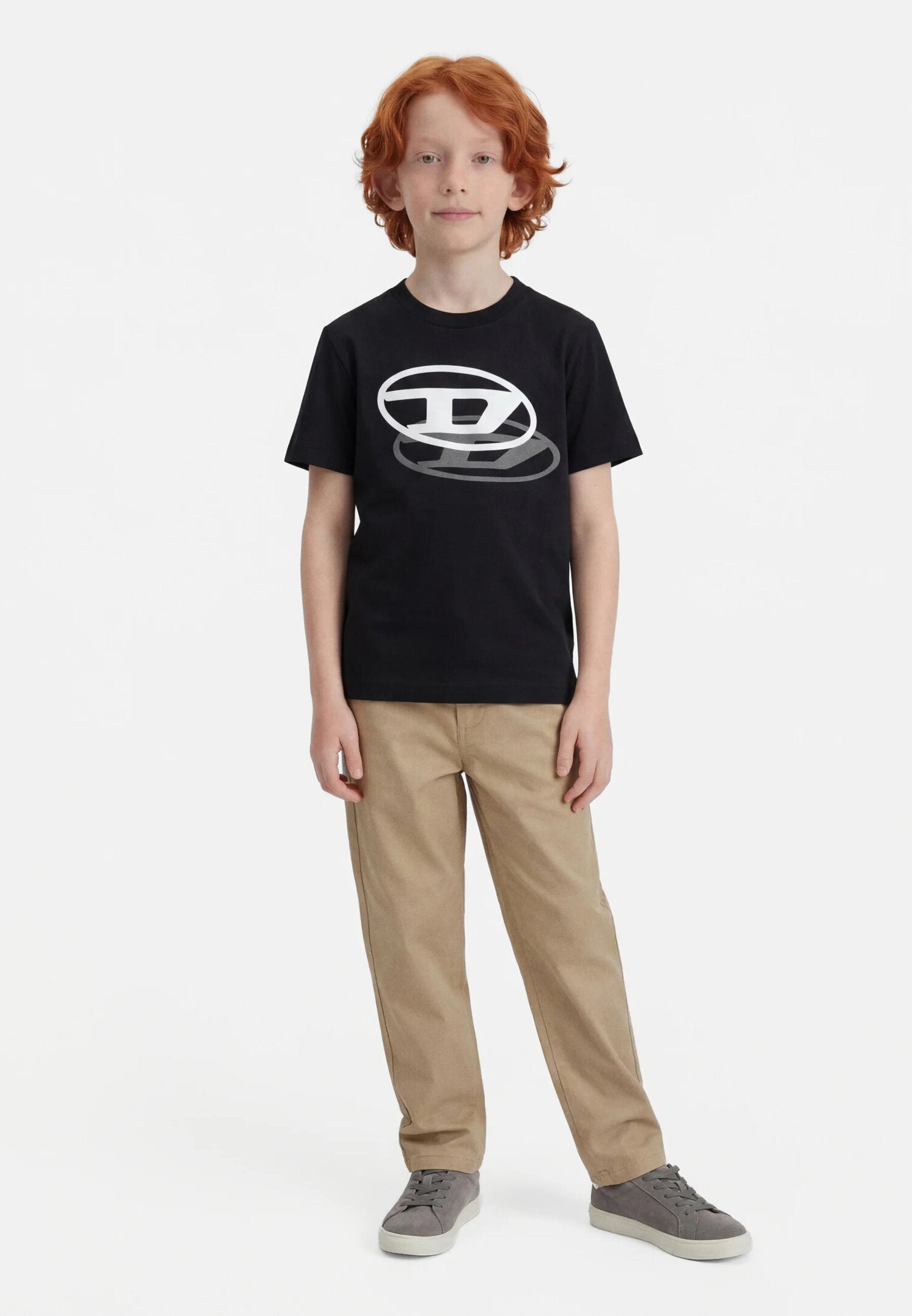 Diesel Tshirt Nera Bambino In Jersey Maniche Corte Sportivo PE26