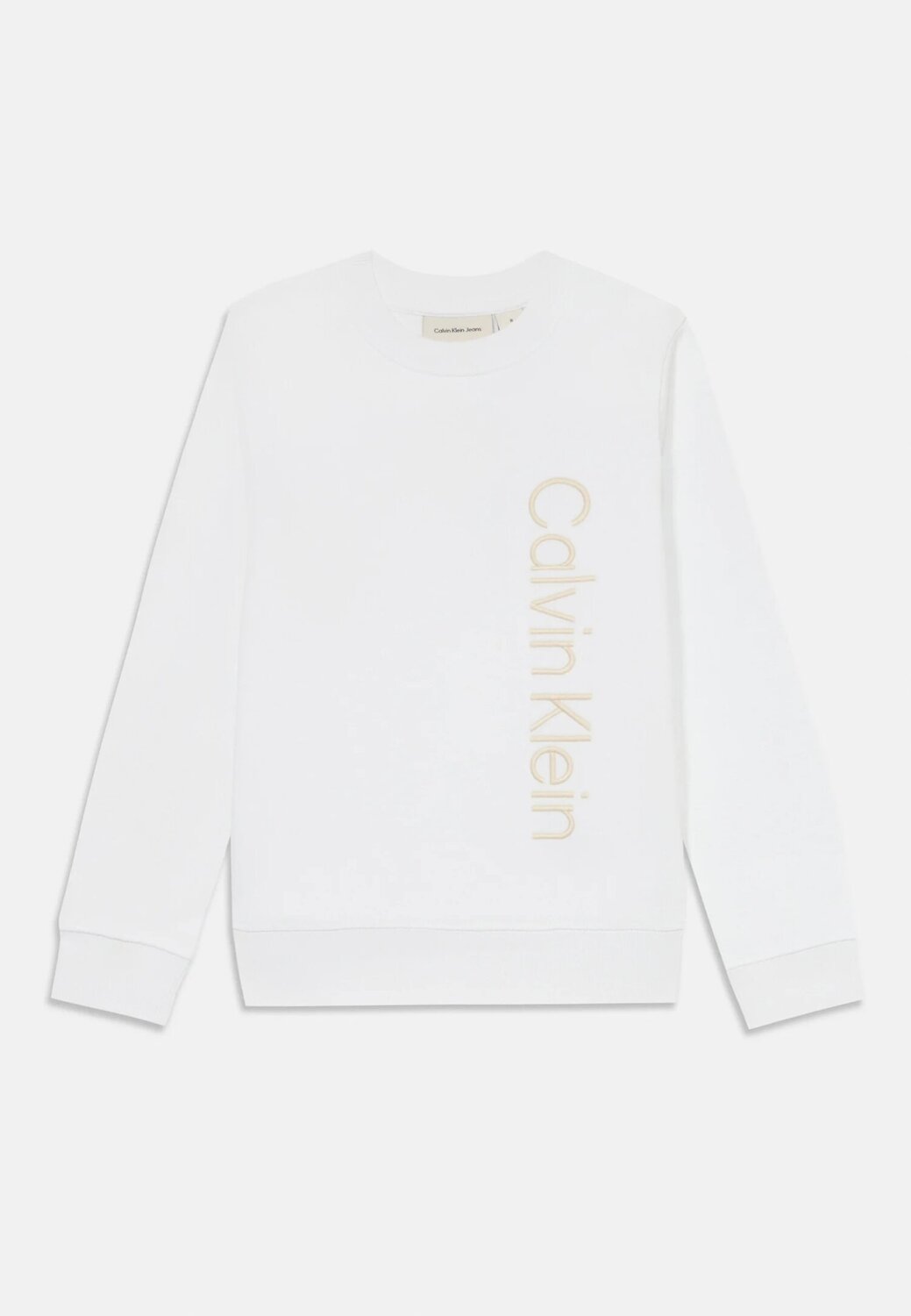 Calvin Klein Felpa Bambino – Bianca Cotone 100% con Logo Laterale