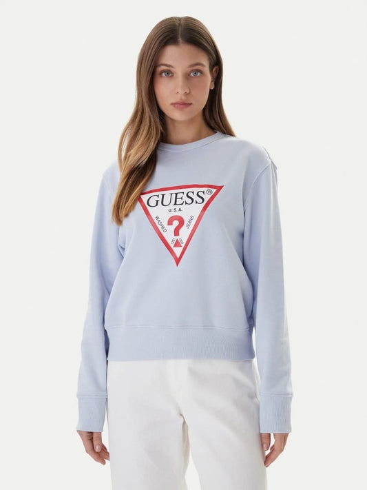Guess felpa celeste donna con logo