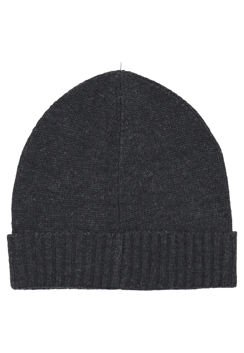 Peuterey berretto bambino grigio scuro in lana e cashmere con logo