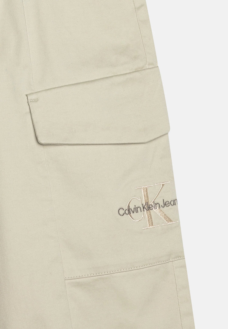 Calvin Klein Pantaloni Cargo Bambina Avorio Cotone Elastan Stile Casual - AVORIO | CammarataMode
