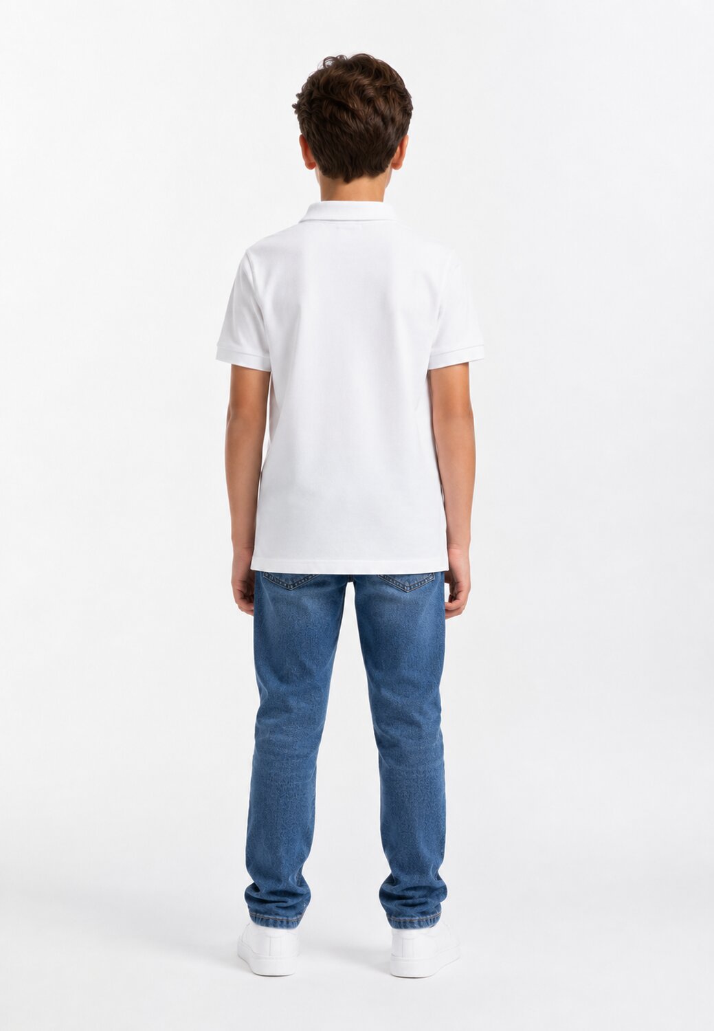 Tommy Hilfiger Polo In Piquet Bianco Logo Bandiera Bambino KB0KB10227YBR_