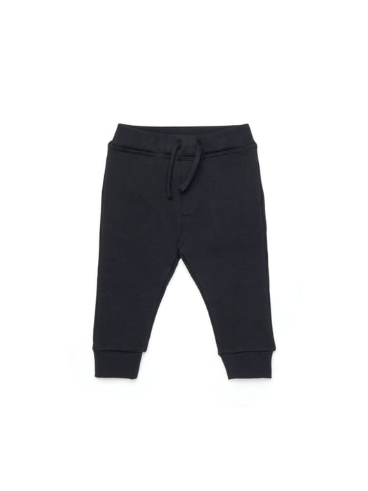 Dsquared pantaloni infant in felpa nera con logo Bambino