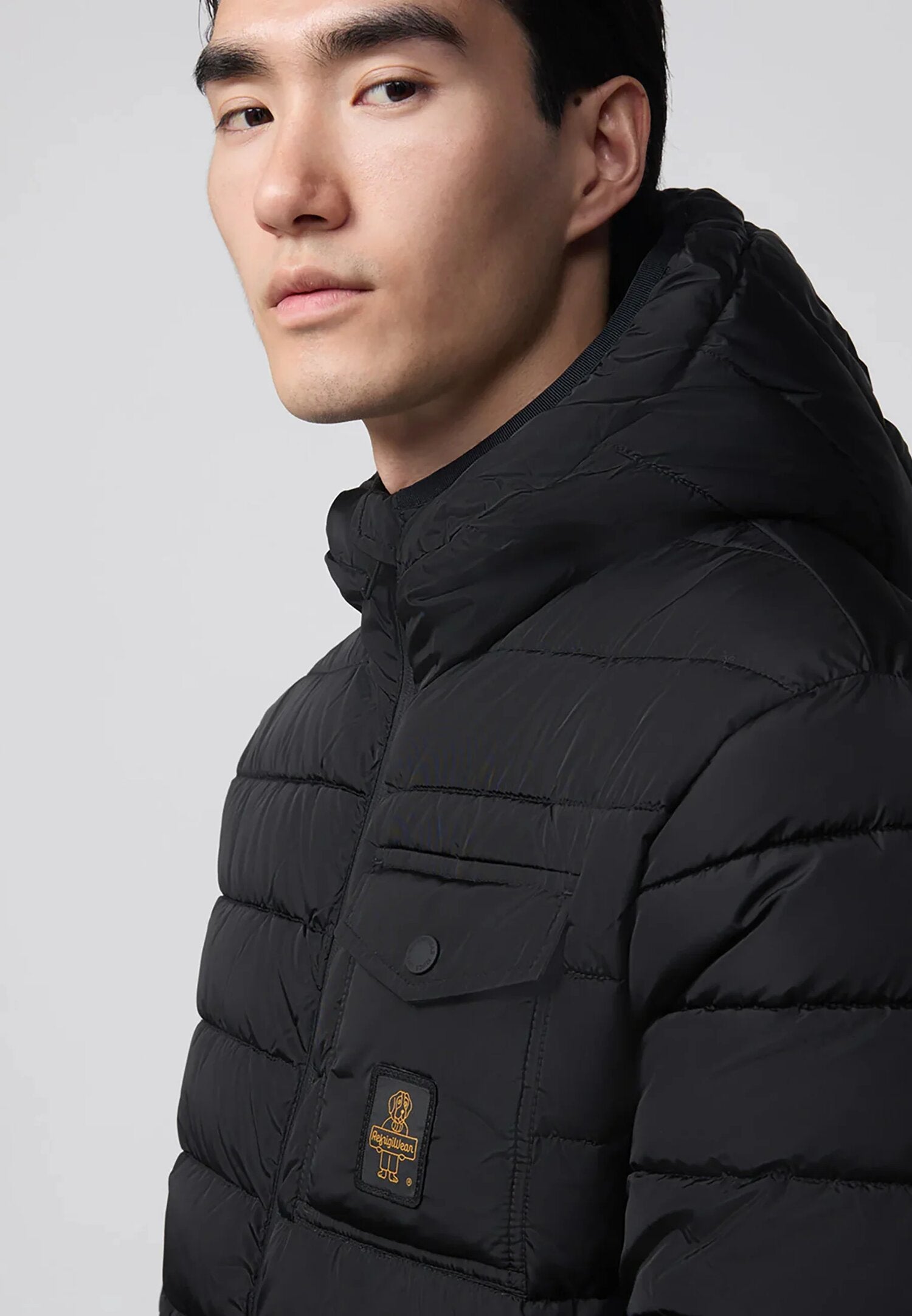 Refrigiwear Giiubotto Nero Uomo Bomber In Nylon Con Cappuccio Quotidiano AI25