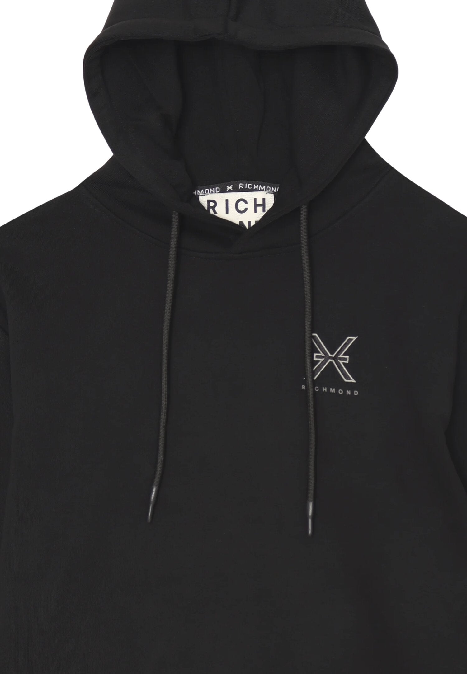 John Richmond Felpa Nero Uomo Basic In Cotone Con Cappuccio Sportivo AI25