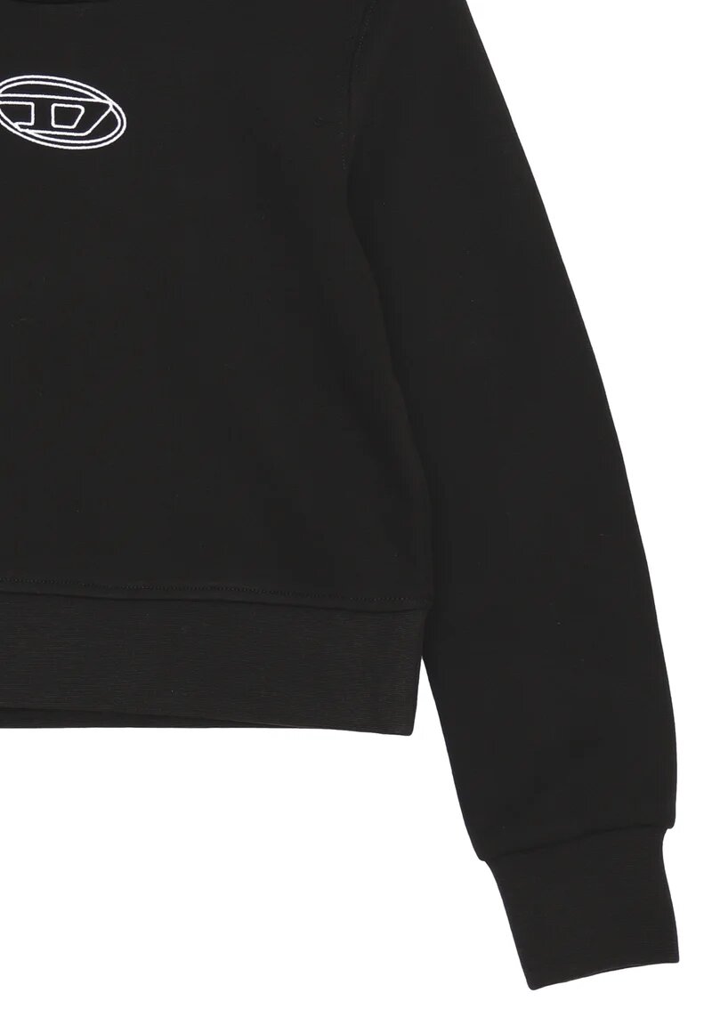 Diesel Felpa Corta Bambina Nero In Cotone Con Cappuccio | da Passeggio AI 25 | CammarataMode