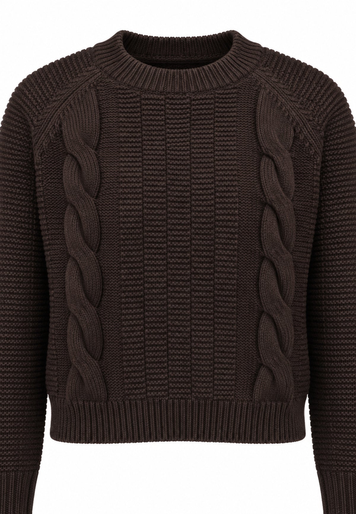 Kocca maglia MARRONE ATTILLATA CON TRECCIA Bambine e ragazze aurasim.marro_