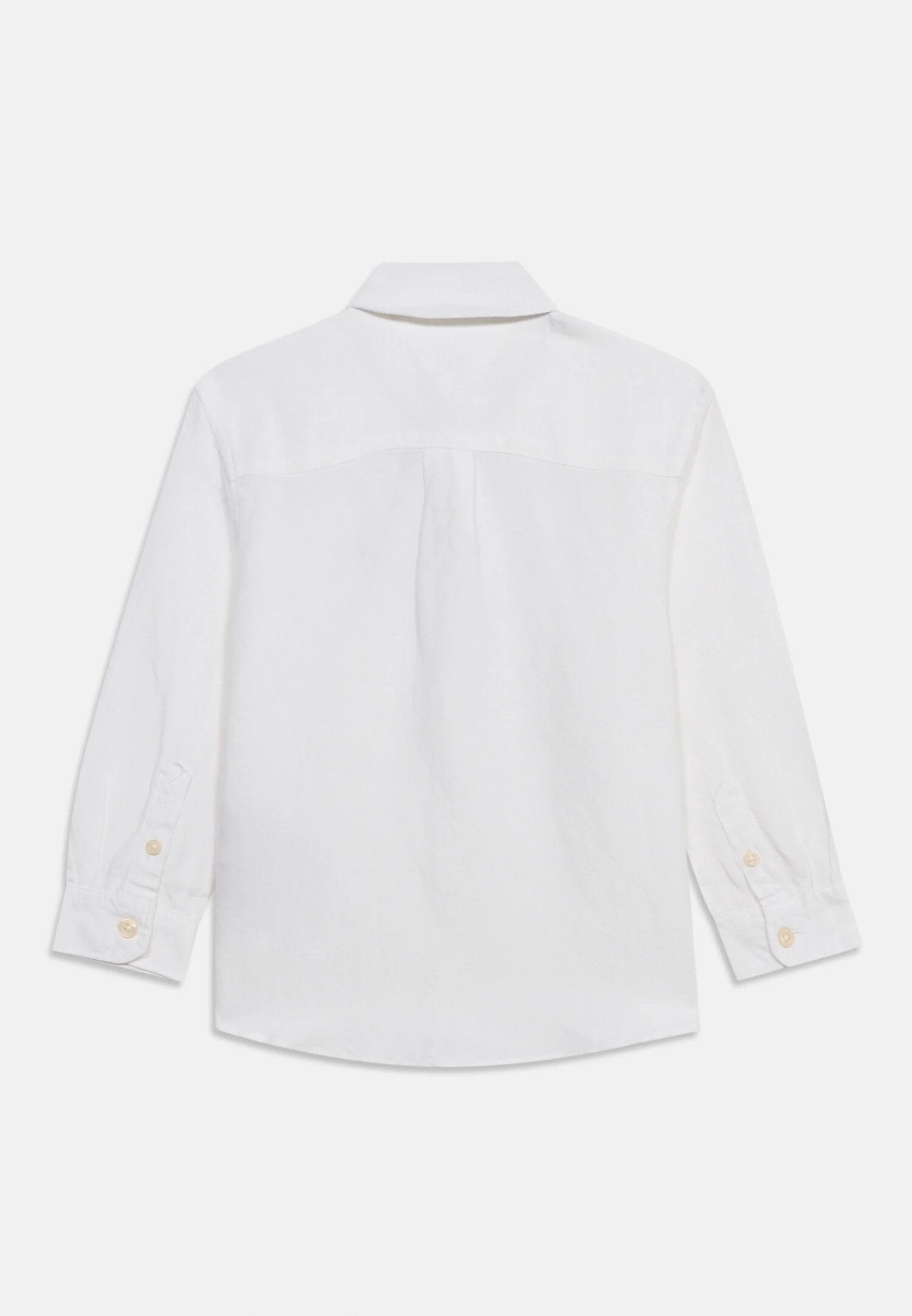Tommy Hilfiger Camicia Bianca Misto Lino Bambino KB0KB09550YBR_