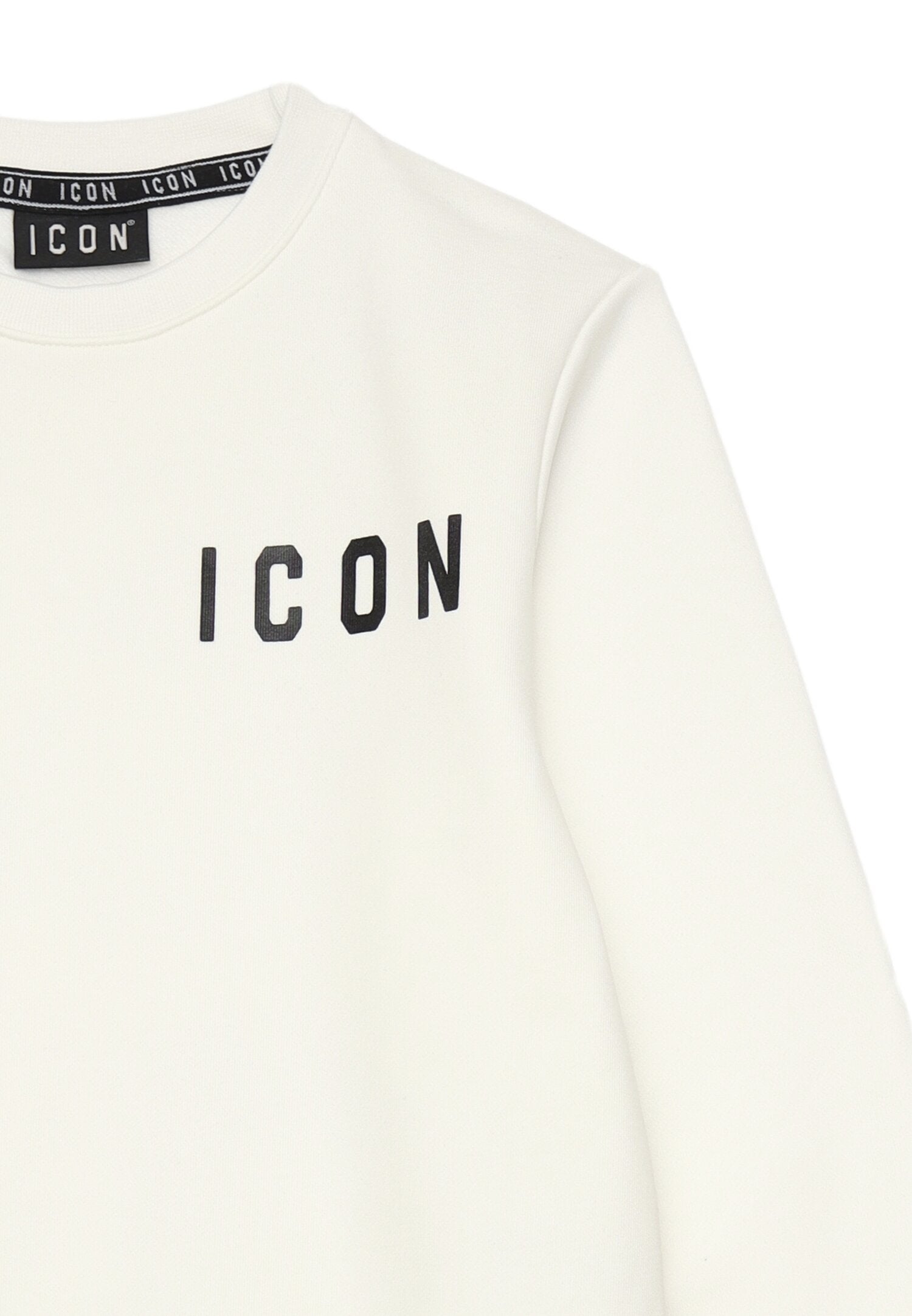 Icon Felpa Bianca Bambino In Cotone Girocollo | Autunnale AI25 | CammarataMode
