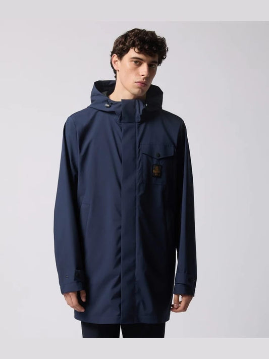 Refrigiwear giubbotto blu navy uomo lungo mini logo