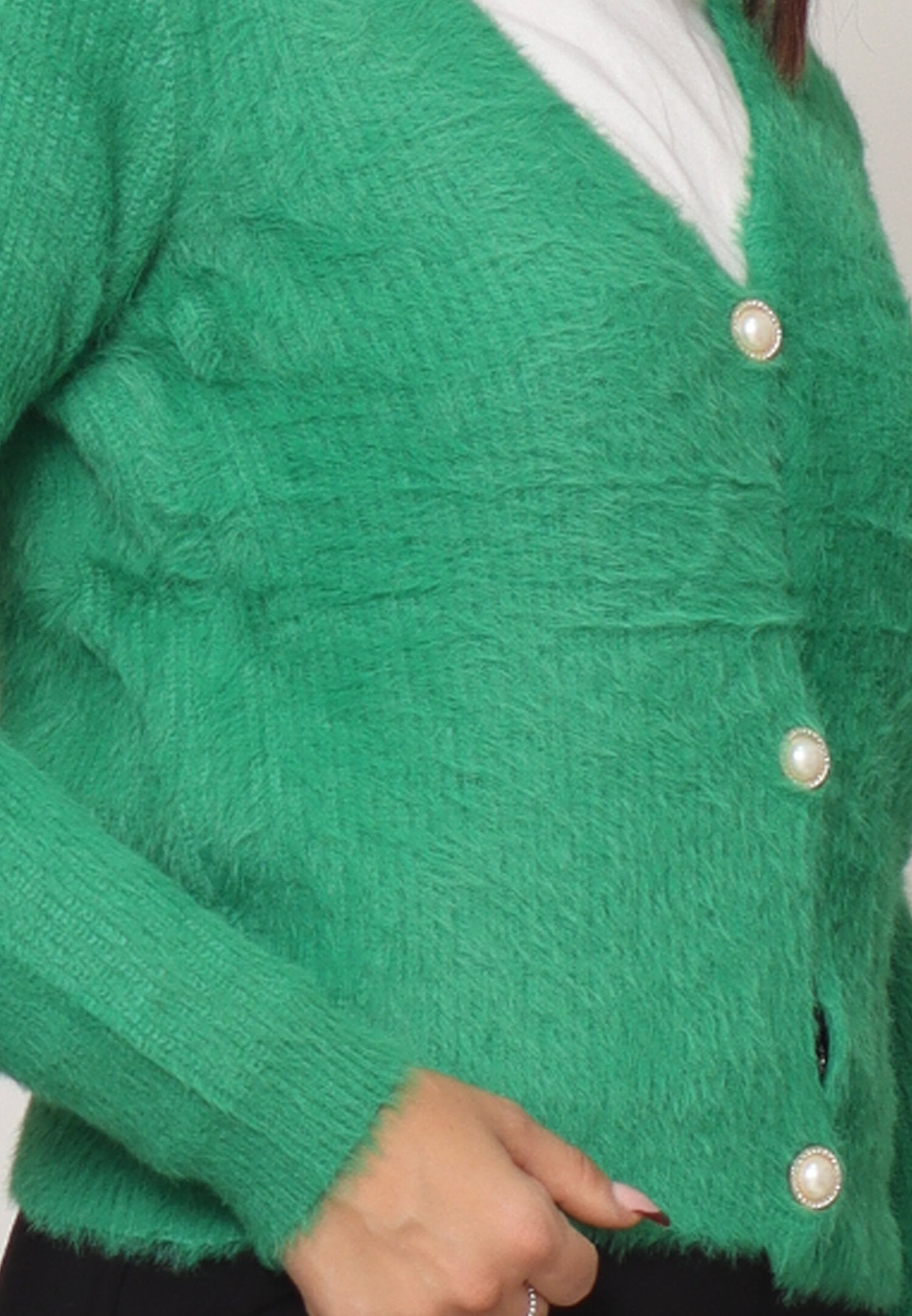 Monte Cervino Cardigan Lana Verde Donna In Lana Con Bottoni Elegante AI25
