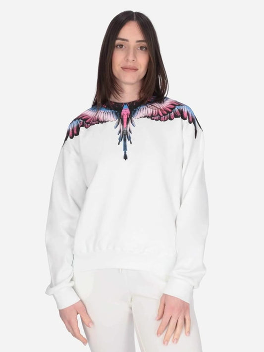Marcelo Burlon felpa bianca donna maxi logo