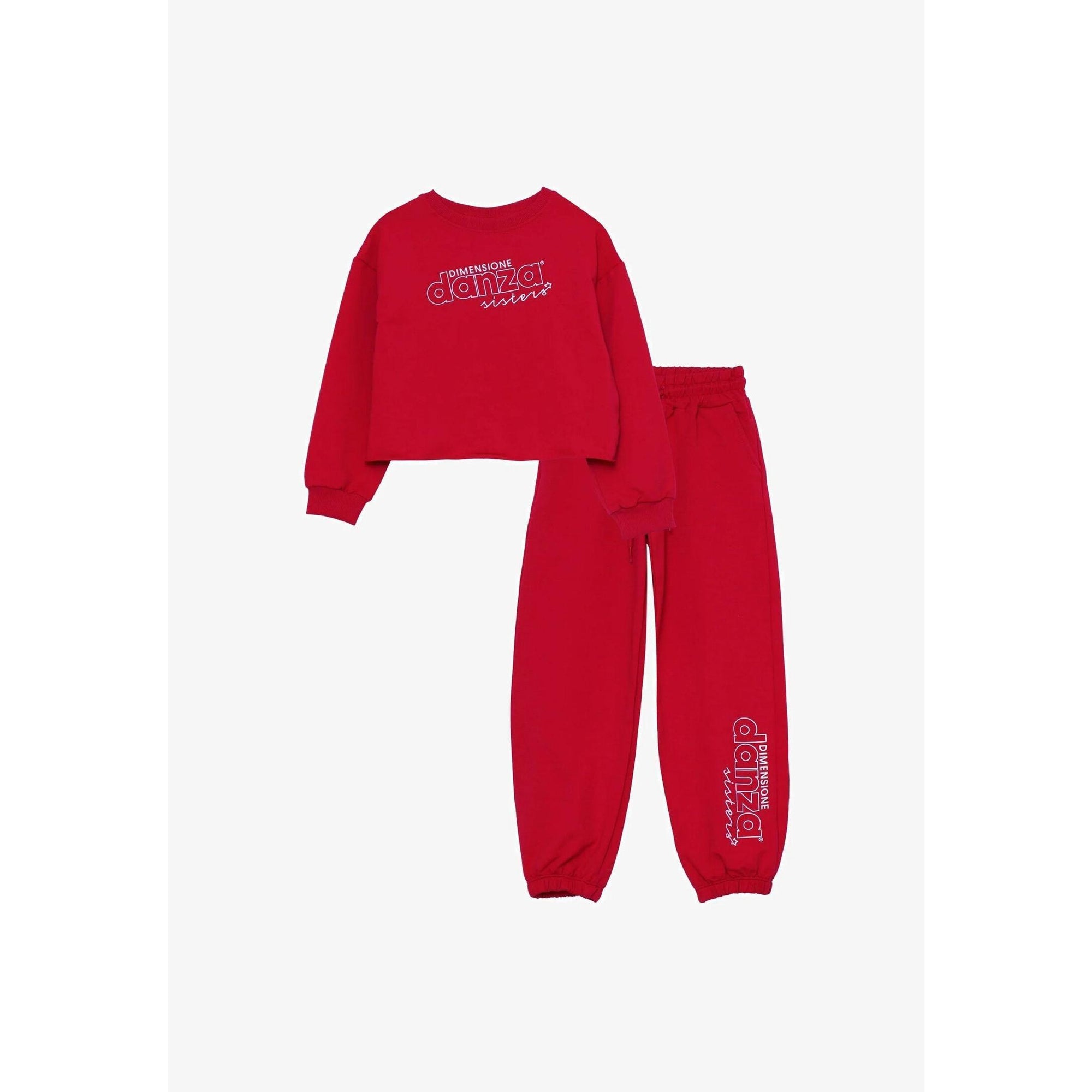 Dimensione Danza Tuta Fuxia Bambina Felpa Corta In Cotone Girocollo Sportivo